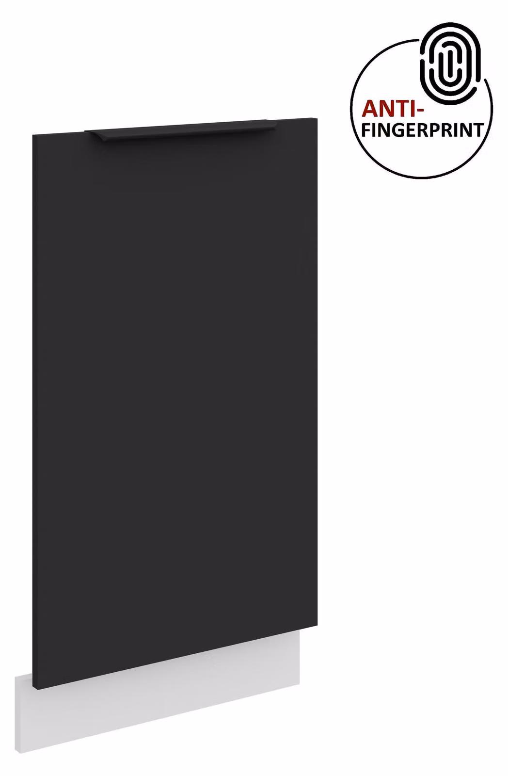 Pannello frontale per lavastoviglie da 45 cm completamente incassata ARIA, nero ultra opaco + bianco opaco, frontali di alta qualità con rivestimento anti-impronta, cucina a incasso