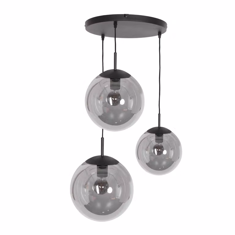 Lampada a sospensione - nero - Bollique - vetro metallo - Ø 40cm - E27 - 3123ZW - Steinhauer