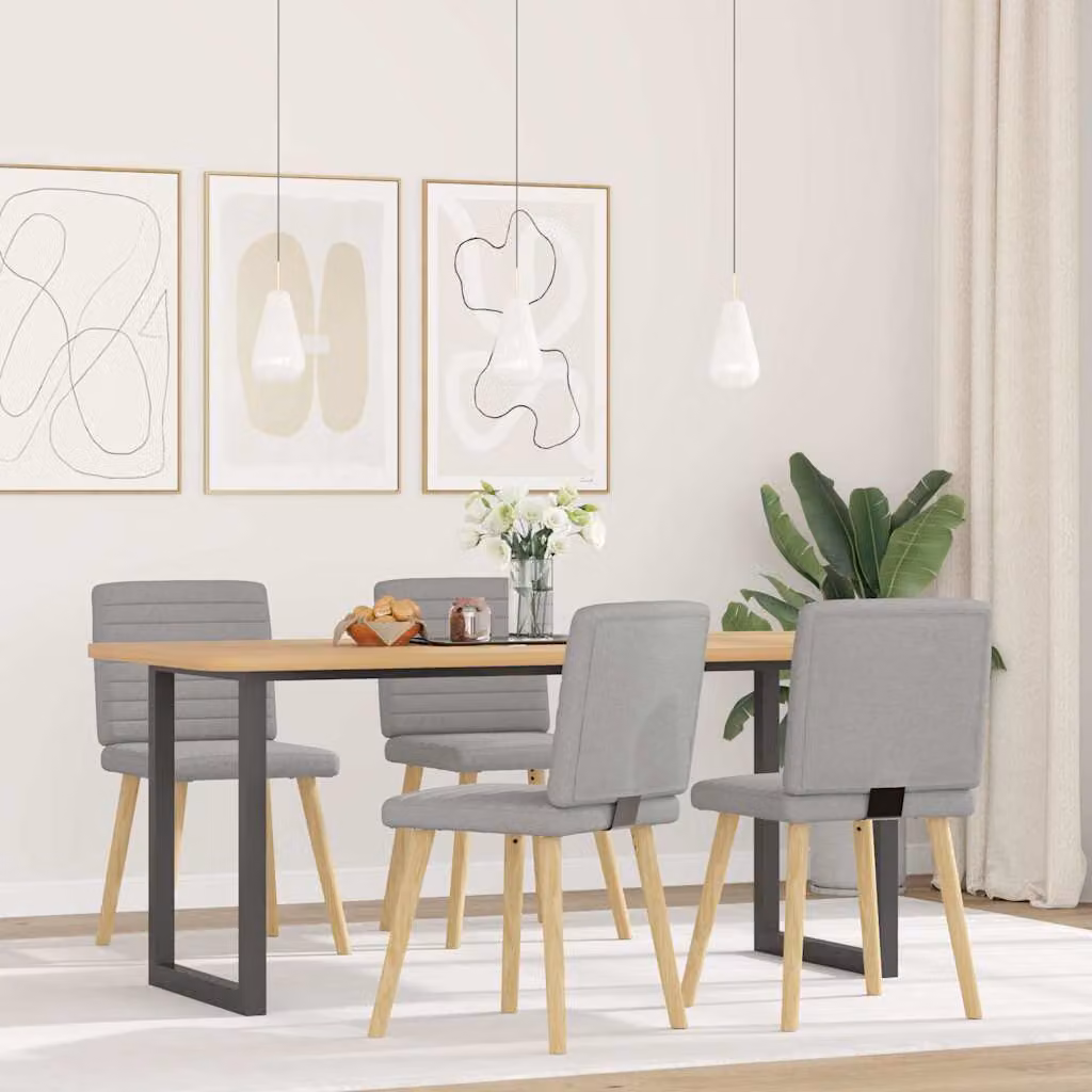 Sedie da Pranzo 4 pz Grigio Nuvola in Tessuto