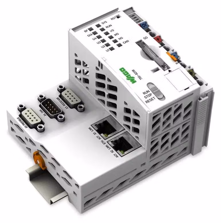 WAGO PFC200 CS 2ETH RS CAN DPM Controller SPS 750-8208 1 pz.