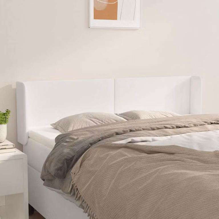 Testiera ad orecchio vidaXL in similpelle bianca per camera da letto L: 147 cm, P: 16 cm, H: 78-88 cm