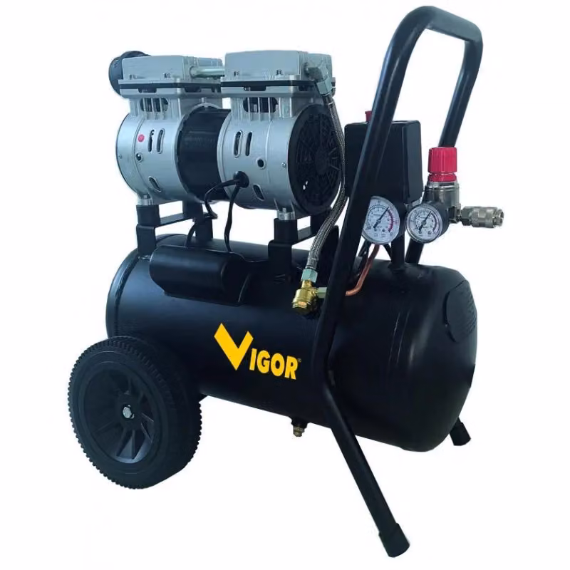 Compressore Silenzioso Vigour VCA-S24 230V 1HP 2 Cilindri Diretti Nero 24 l – 2