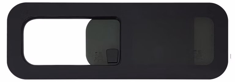 Finestrino laterale per camper, realizzato in alluminio resistente, con sistema di scorrimento orizzontale, colore nero, dimensioni 780 mm