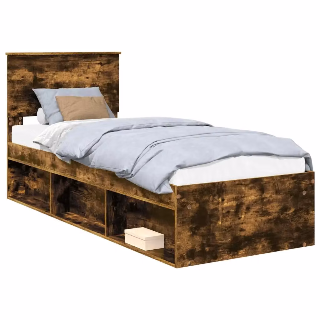 Struttura letto in pino massello vidaXL colore marrone con doghe in legno L/P/H: 190 x 80 x 20 cm – 2