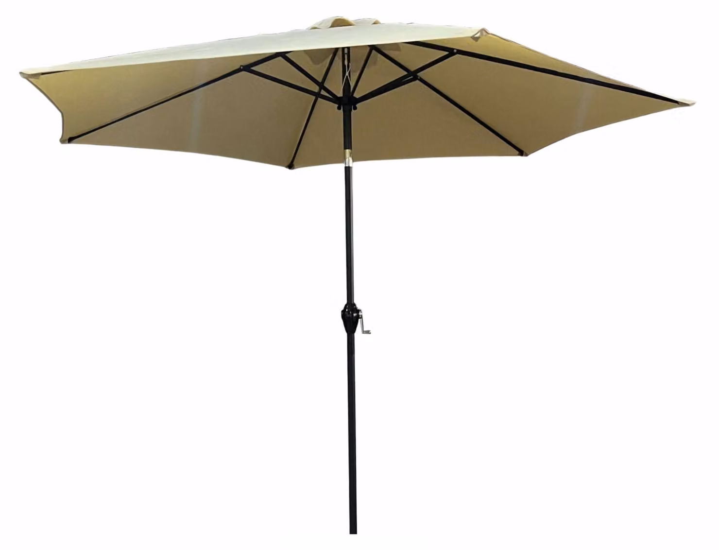 raumhirsch: Ombrellone da mercato, 270x270 cm, ombrellone con manovella, ombrellone da giardino, impermeabile, protezione UV, ombrellone per terrazza, color beige