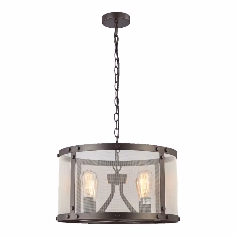 Lampada a sospensione IOWA 4xE27/40W D495 marrone/argento L: 49,5cm L: 49,5cm H: 150cm dimmerabile