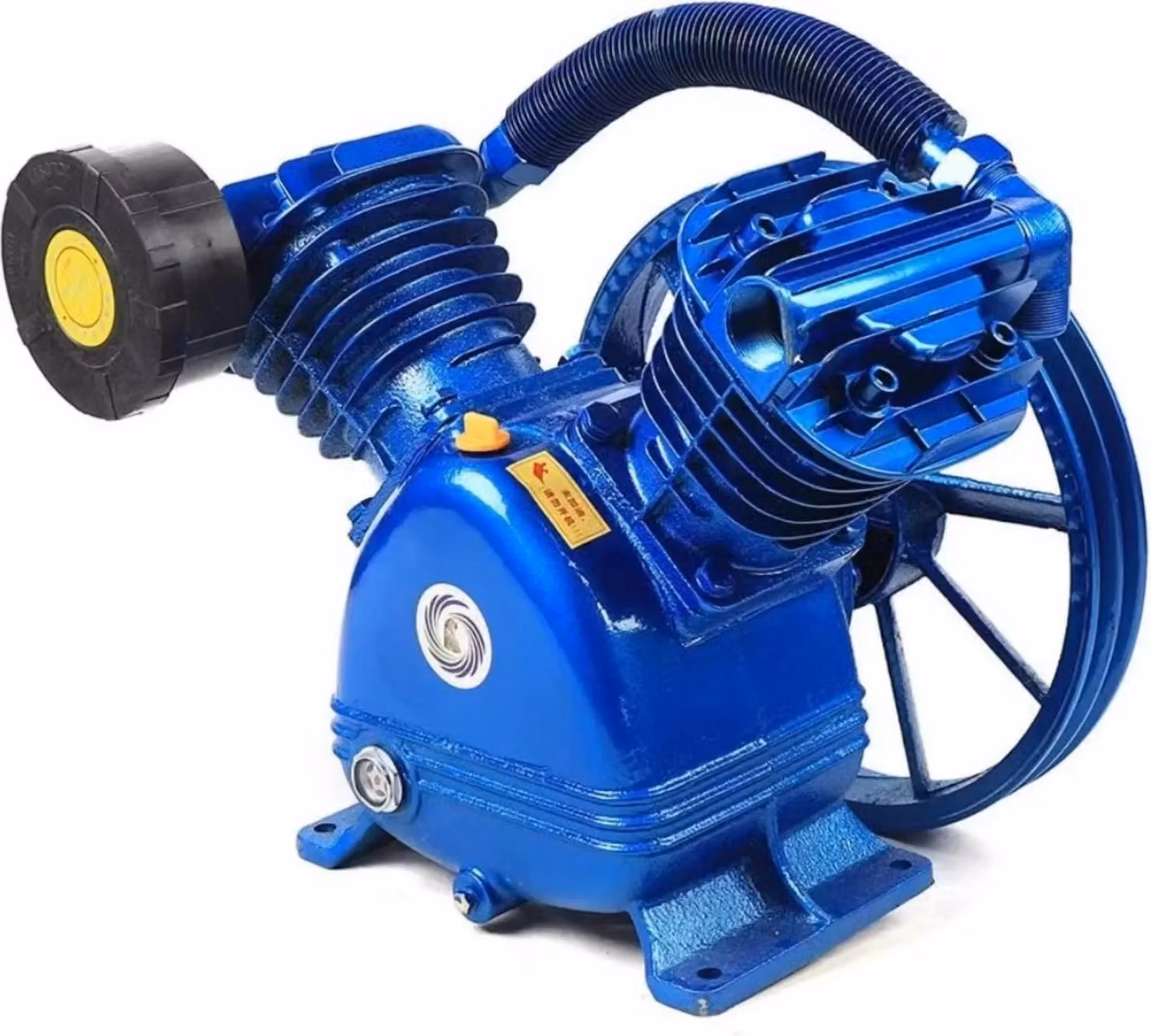 Testa pompa per compressore d'aria - a due cilindri, configurazione a V - 4 kW, 5,5 CV - 850 giri/min - per compressore d'aria a V - colore blu