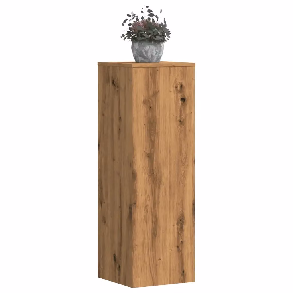 Set di 2 supporti per piante in legno multistrato color rovere, L/P/H: 33 x 33 x 100 cm – 2