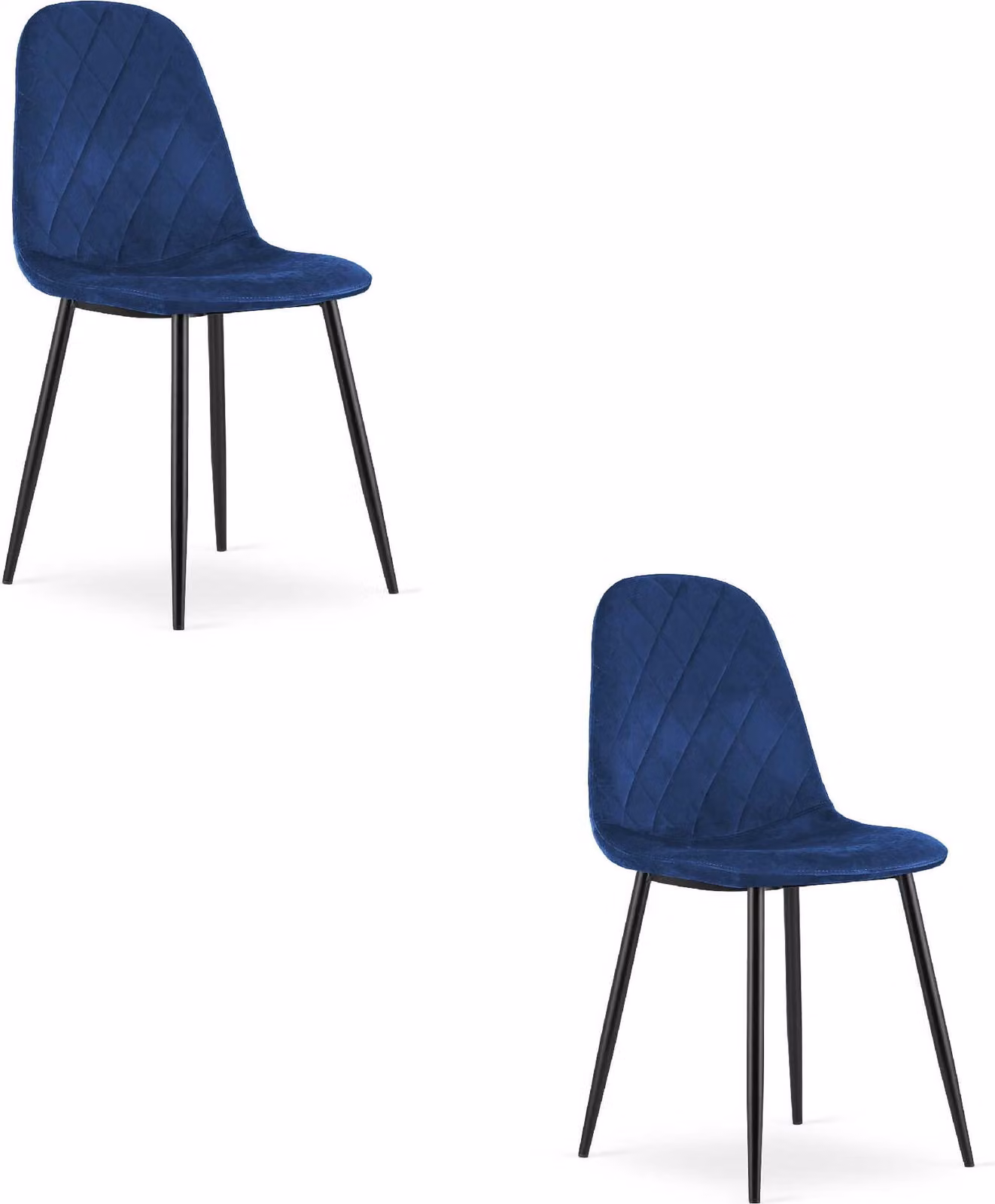 Sedia per sala da pranzo, soggiorno, ufficio ASTI - velluto blu scuro 2 pezzi