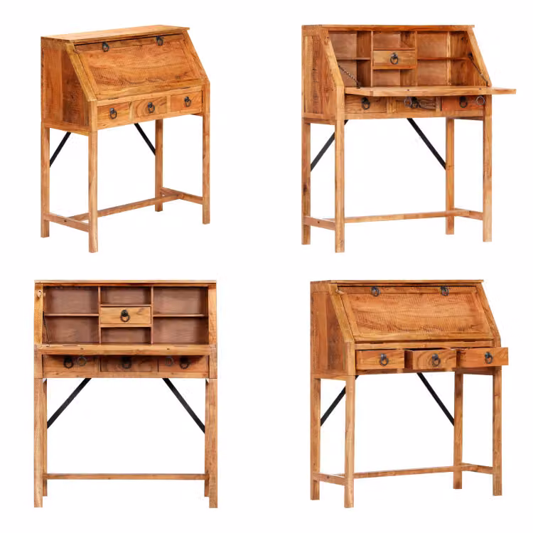 vidaXL Scrivania 90×40×107 cm in legno massiccio di acacia - Scrivania - Scrivanie - Scrivania da ufficio - Scrivanie da ufficio