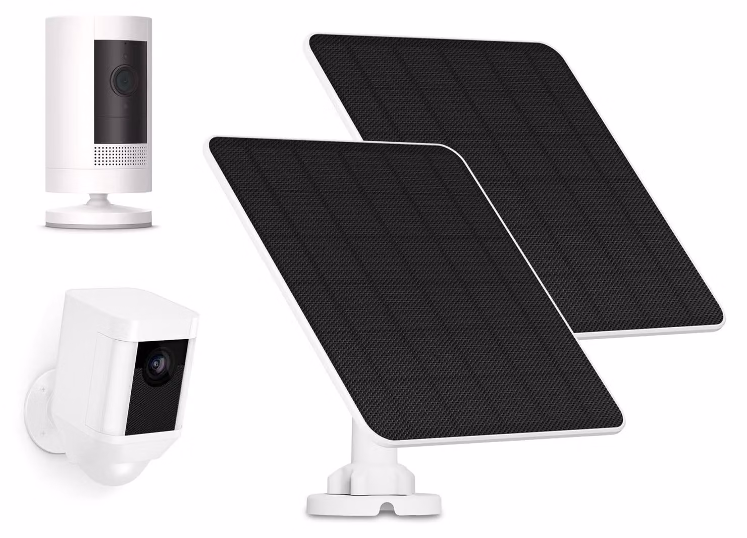 Pannello solare per videocamera Ring, caricabatterie solare da 5W, resistente all'acqua (IP65), include connettore rotondo e adattatore USB-C