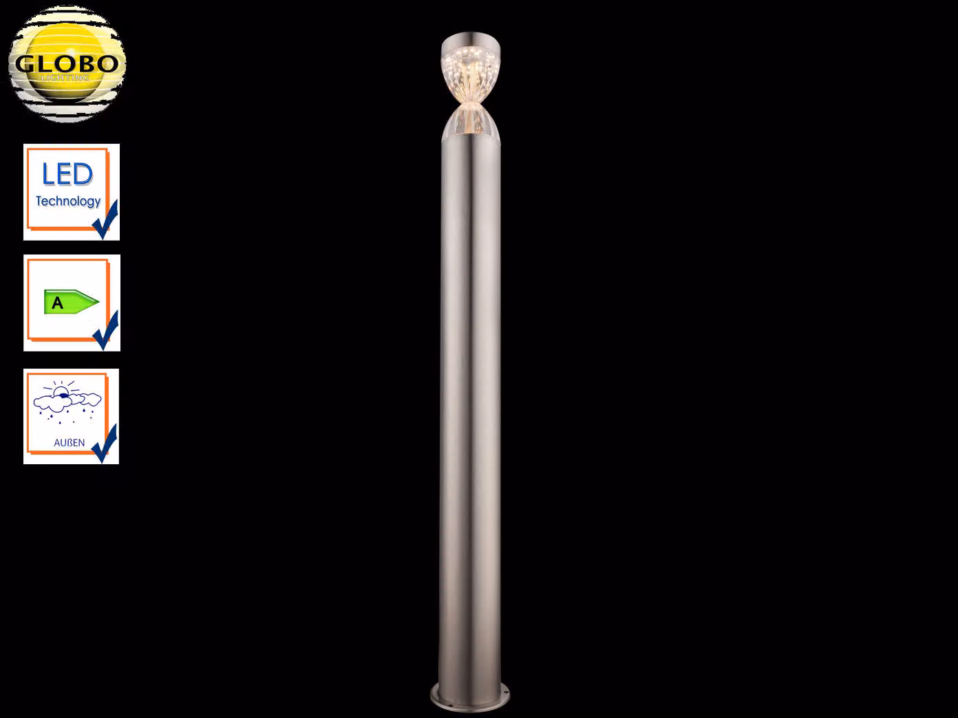 Lampada da esterno Globo, acciaio inossidabile, modello 34008