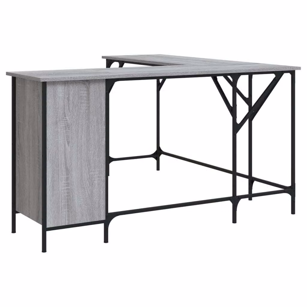 Scrivania Grigio Sonoma 141x141x75 cm in Legno Multistrato