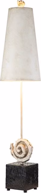Lampada da tavolo Art Déco resina bianca Swirl E27 Flambeau