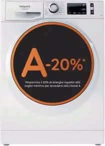 Lavatrice a carica frontale Hotpoint Ariston a libera installazione, capacità 9,0 kg, 1400 giri, colore bianco