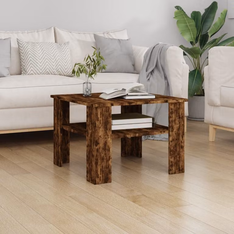 vidaXL Tavolino in rovere affumicato 60x60x42 cm in legno - Tavolino - Tavolini - Tavolino - Tavolo da divano