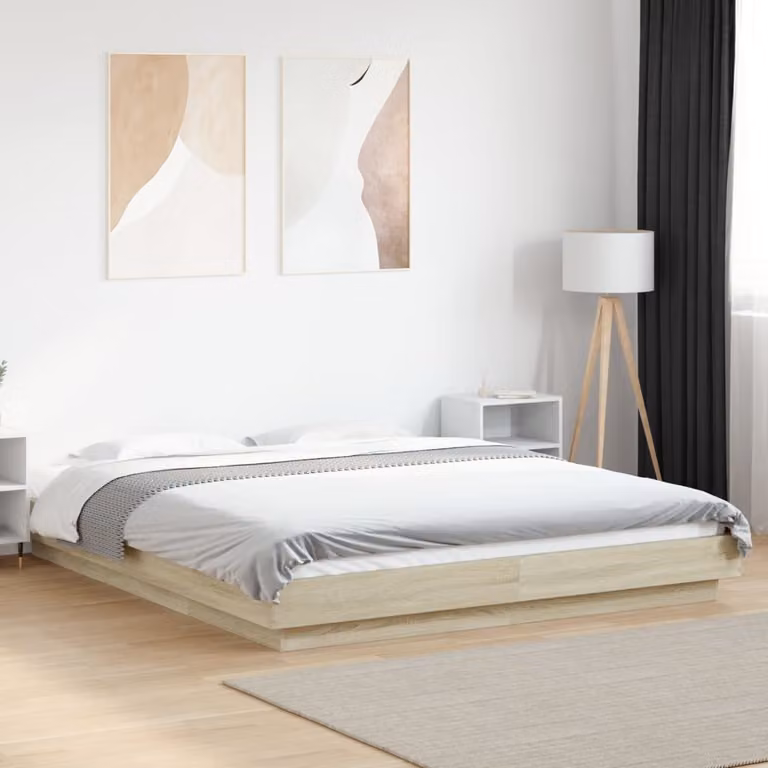 Giroletto vidaXL in legno multistrato color rovere sonoma per adulti L/P: 150 x 200 cm