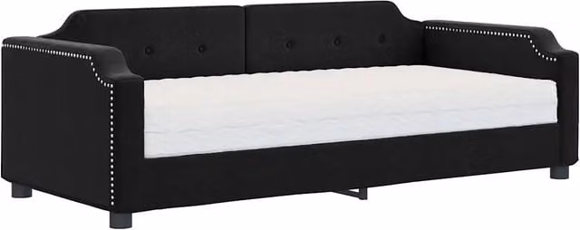 Divano letto | Sof¨¤ letto | Letto singolo con Materasso Nero 80x200 cm in Tessuto
