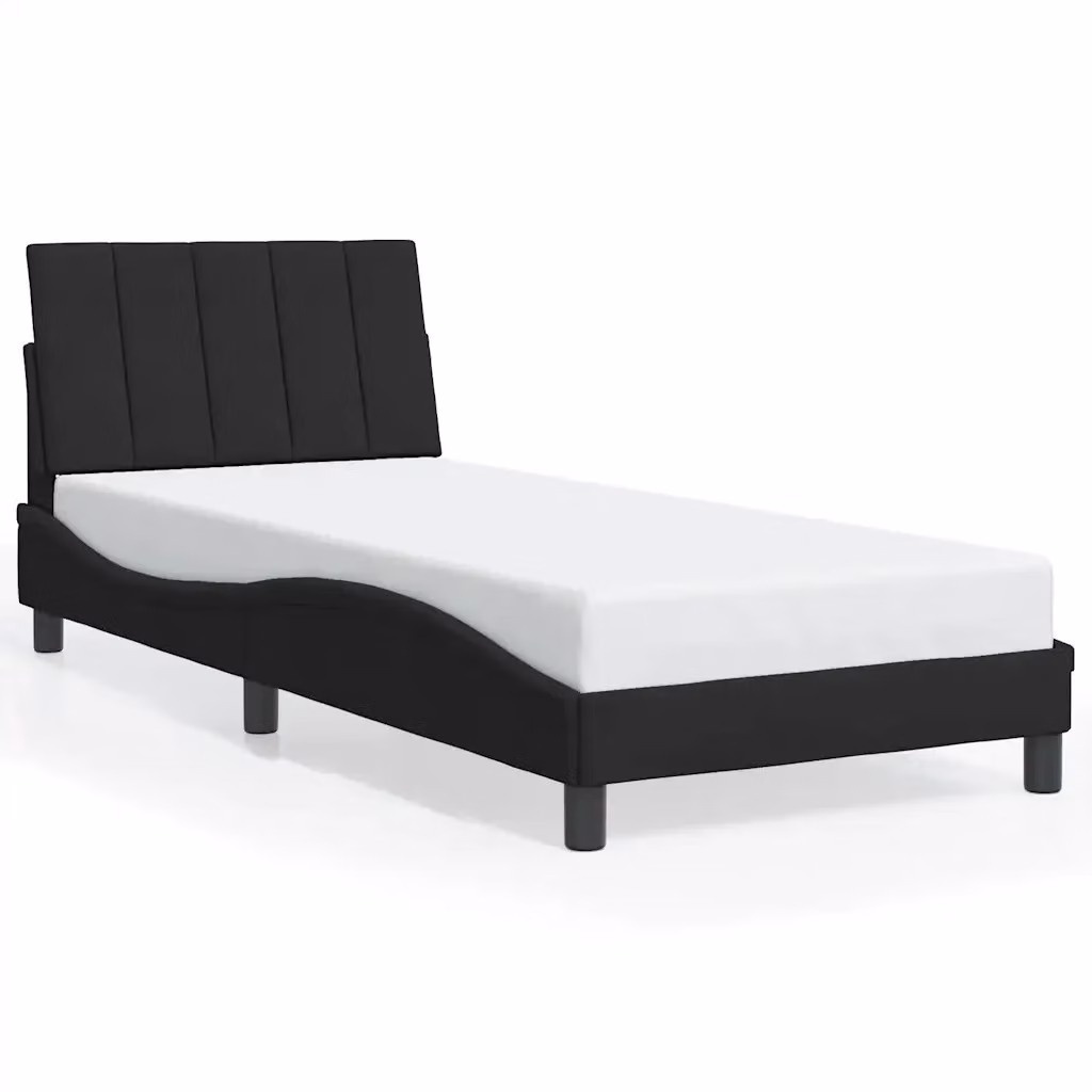 Struttura Letto Hanko Design Mania in Velluto Nero L 80 x P 200 cm – 2