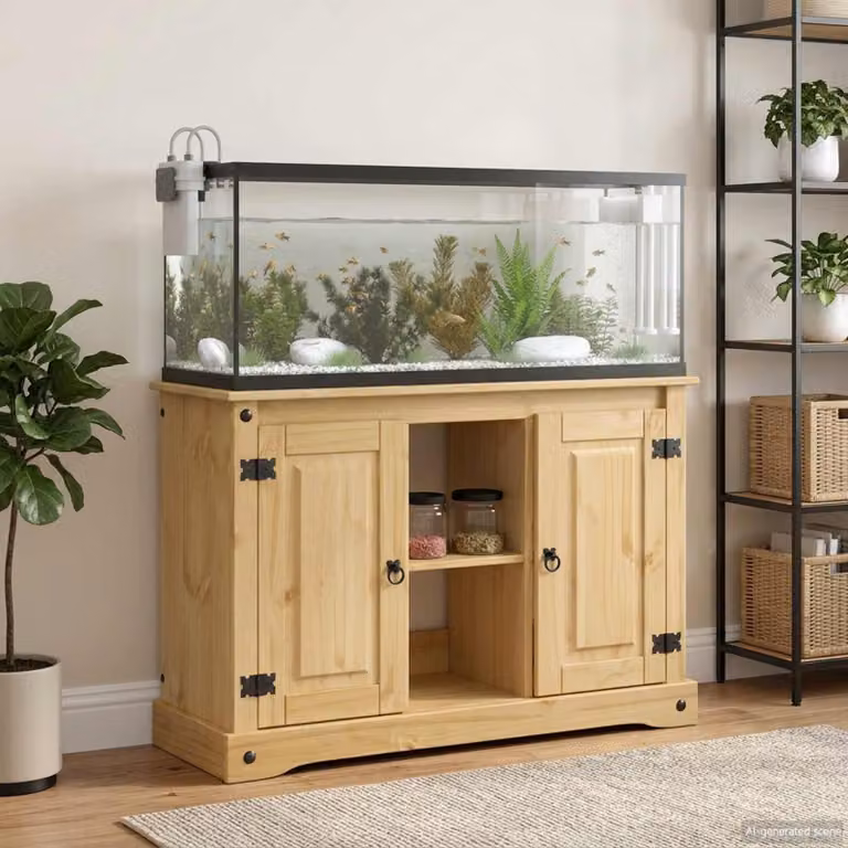 vidaXL Supporto per Acquario CORONA in Legno di Pino Marrone L: 101,5 cm, P: 37 cm, H: 73 cm