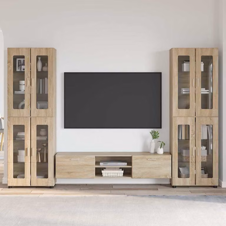 Set mobile TV vidaXL FLORIN in 3 pezzi, Rovere Sonoma, L/P/H: 150 x 39 x 30 cm