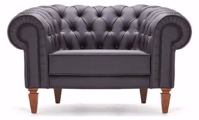 Sessel Leder Couch Polster Sitz Chesterfield 1 Sitzer Couchen Sofa