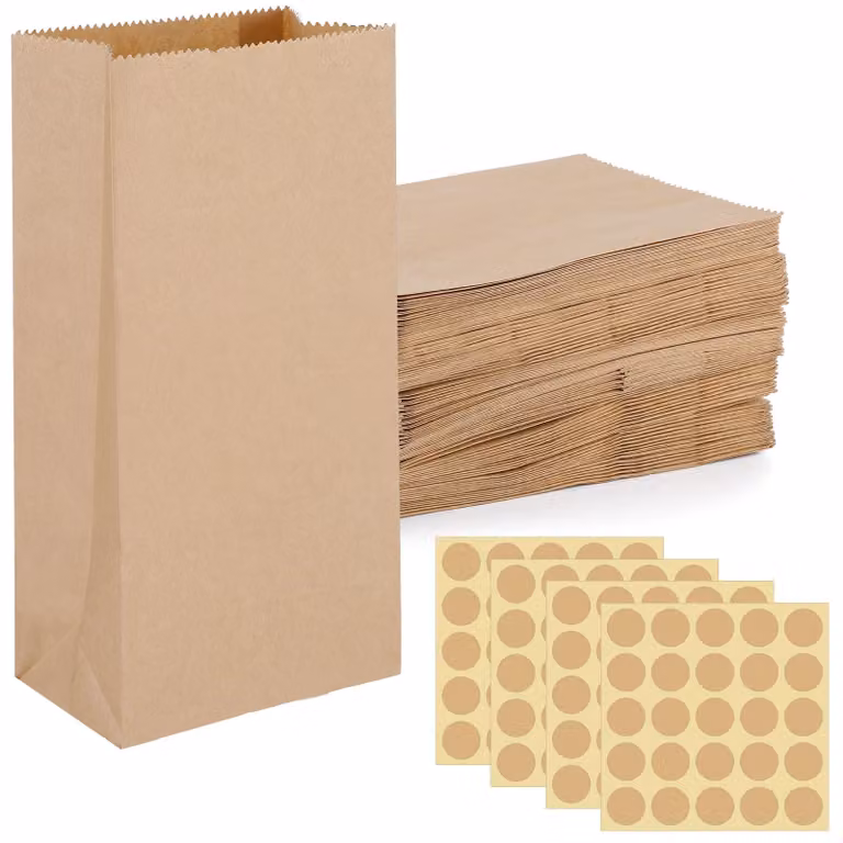 Sacchetti di carta marroni, confezione da 100, dimensioni 9 x 18 x 5,5 cm, ideali per calendari dell'Avvento