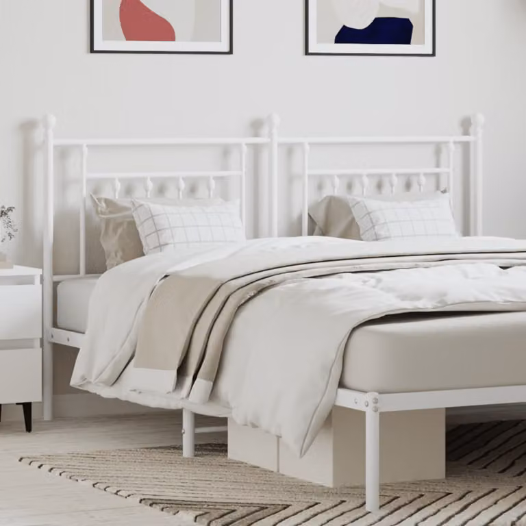 Testiera di ricambio vidaXL in metallo bianco laccato per letto 160x200 cm