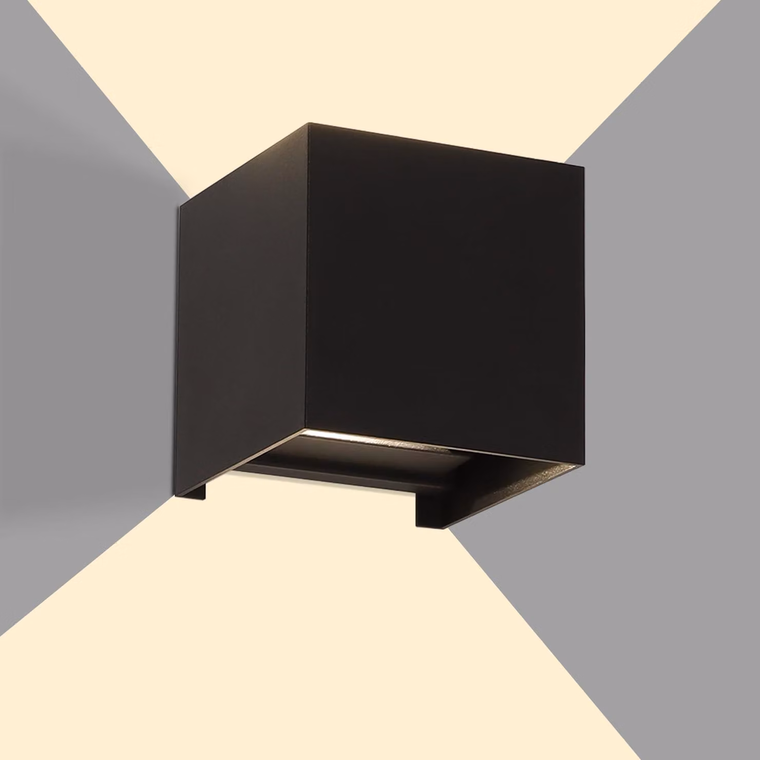 Lampada a LED da parete, 4000K, orientabile a 180°, grado di protezione IP65, alluminio nero
