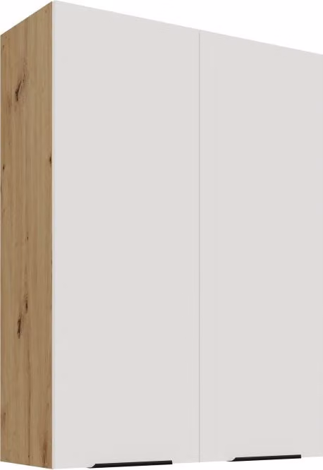 Mobile alto da cucina LUNARA - larghezza 80 cm, bianco / rovere artigianale