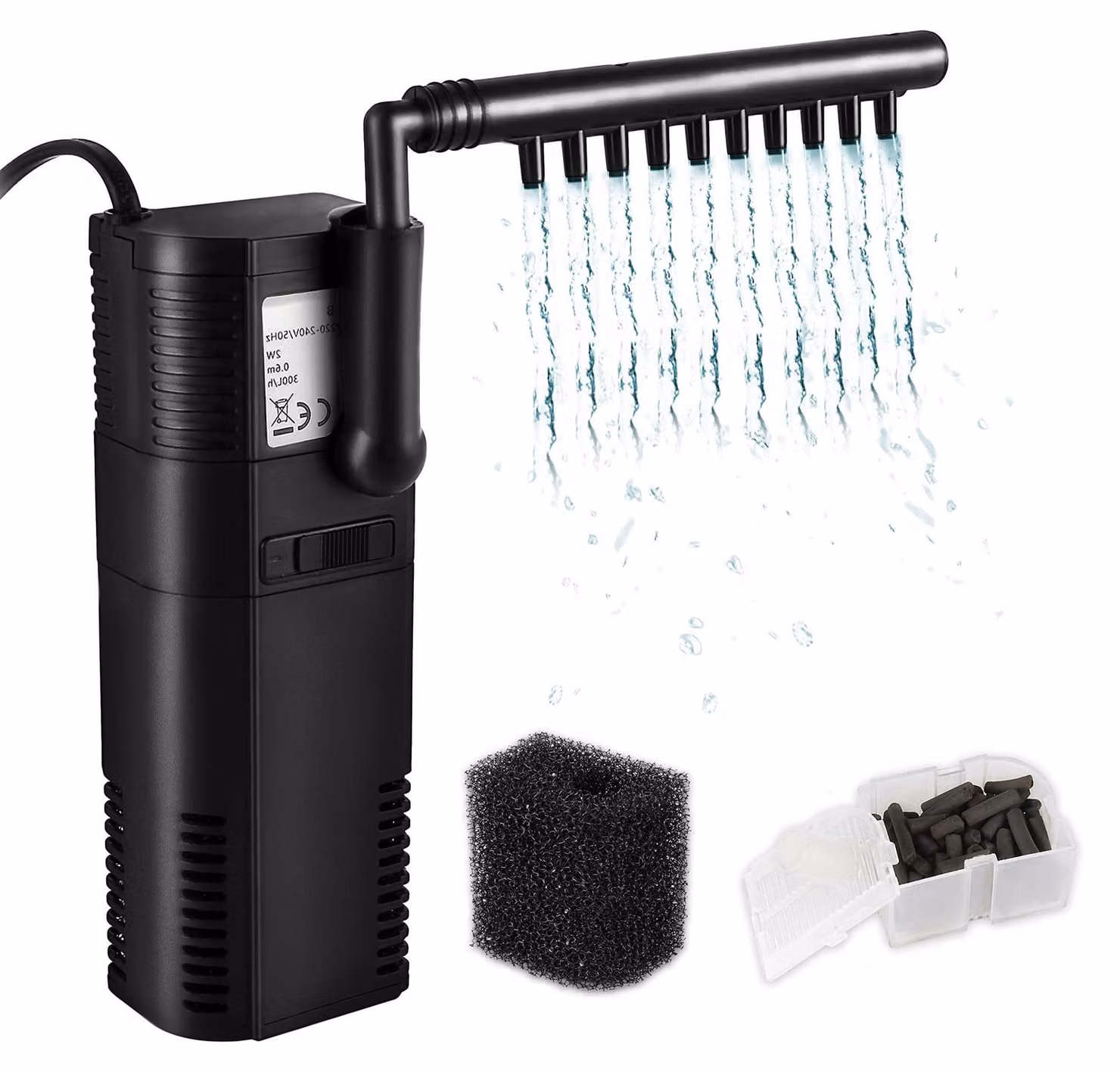 Forever Speed Pompa per acquario Pompa filtro Filtro interno per acquario Pompa per acquario 300 l/h 2 Watt