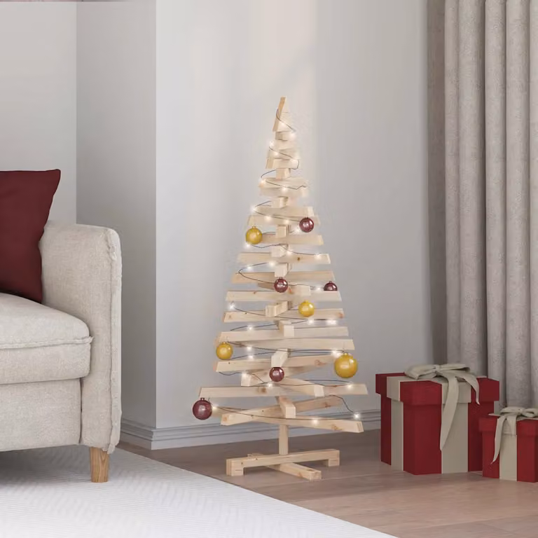 vidaXL Alberi di Natale KOTKA 120 cm Legno di pino massello Naturale
