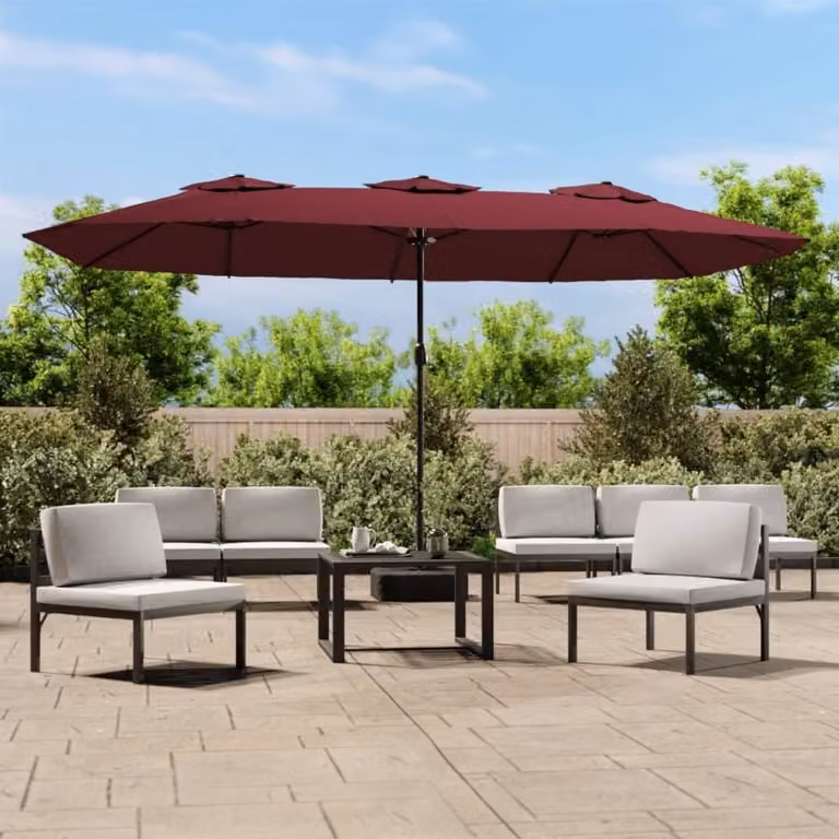 Maison Exclusive - Ombrellone doppio, colore bordeaux, dimensioni 449x265 cm
