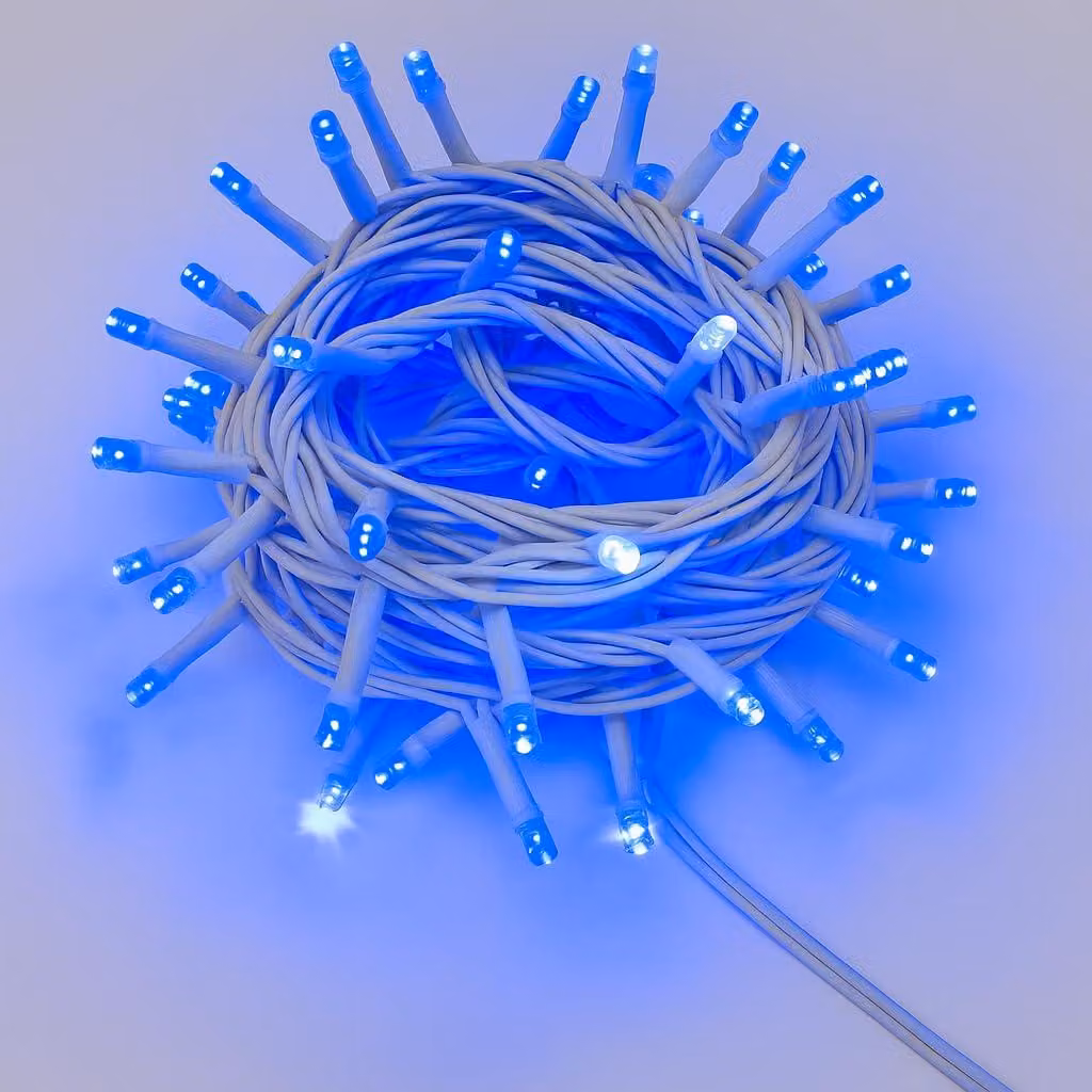 Catena luminosa a LED, 300 LED, 30 metri, blu, grado di protezione IP65, espandibile