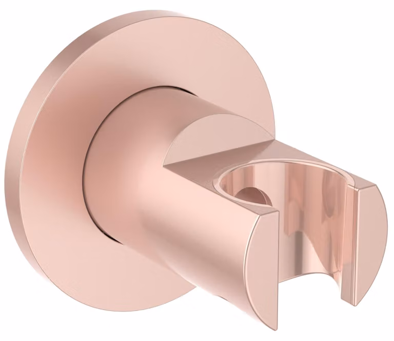 Supporto fisso per doccia, color rosa, in ottone, dimensioni 6x5,8x6 cm