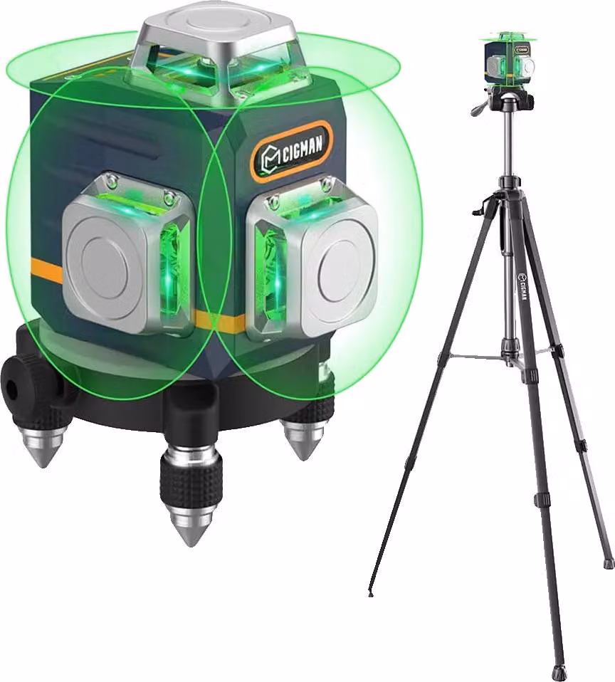 Livella laser, 3 linee a 360°, con telecomando, modello CM-701T