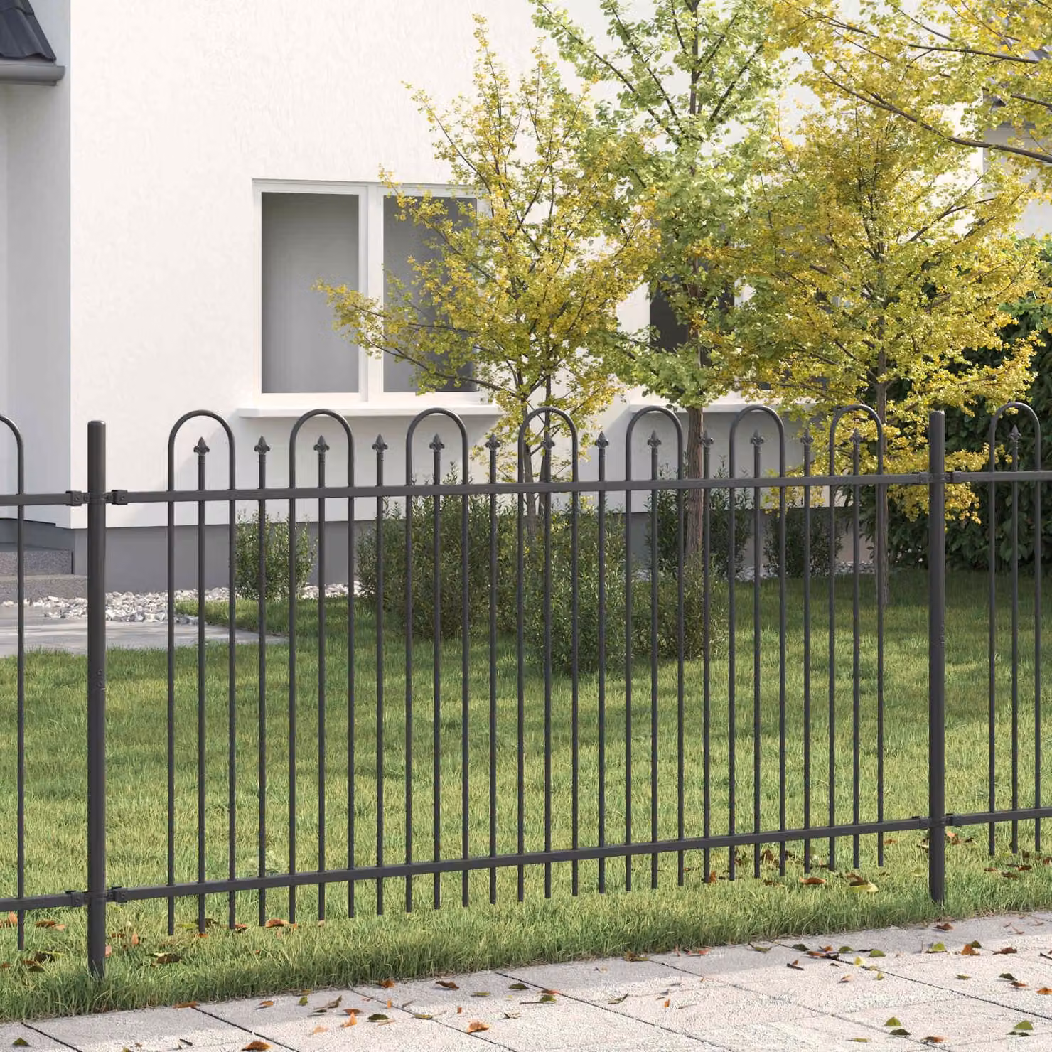 Maison Exclusive - Recinzione con elementi ad arco, modello DRONTEN, 200 x 100 cm, acciaio verniciato a polvere