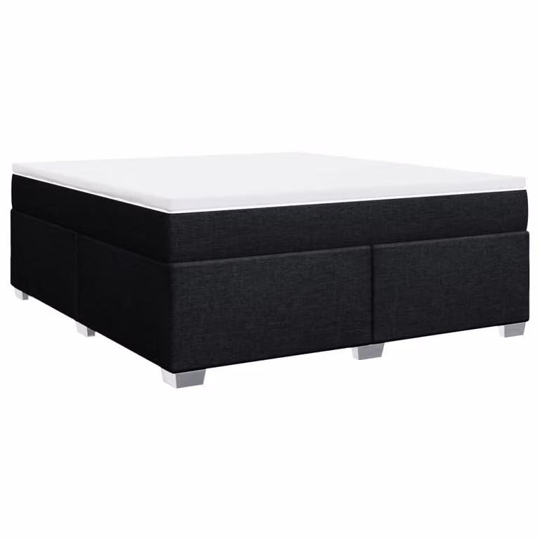 Giroletto a Molle con Materasso Nero 180x200 cm in Tessuto