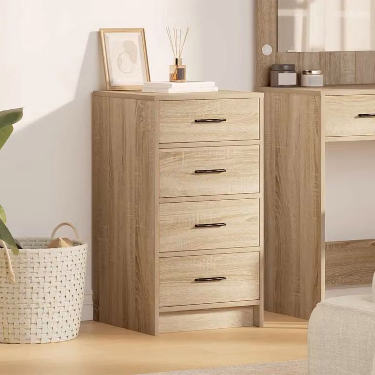 Credenza moderna vidaXL in legno ingegnerizzato color rovere sonoma, L 40 cm x P 41 cm x H 75 cm