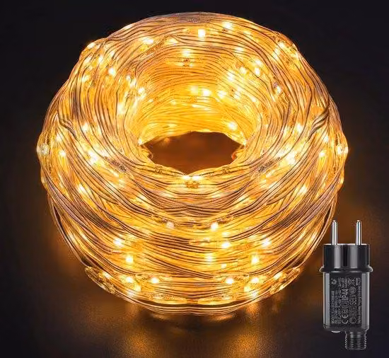 Ghirlanda luminosa da esterno 25 m, 500 LED, impermeabile, 8 in 1, decorazione natalizia