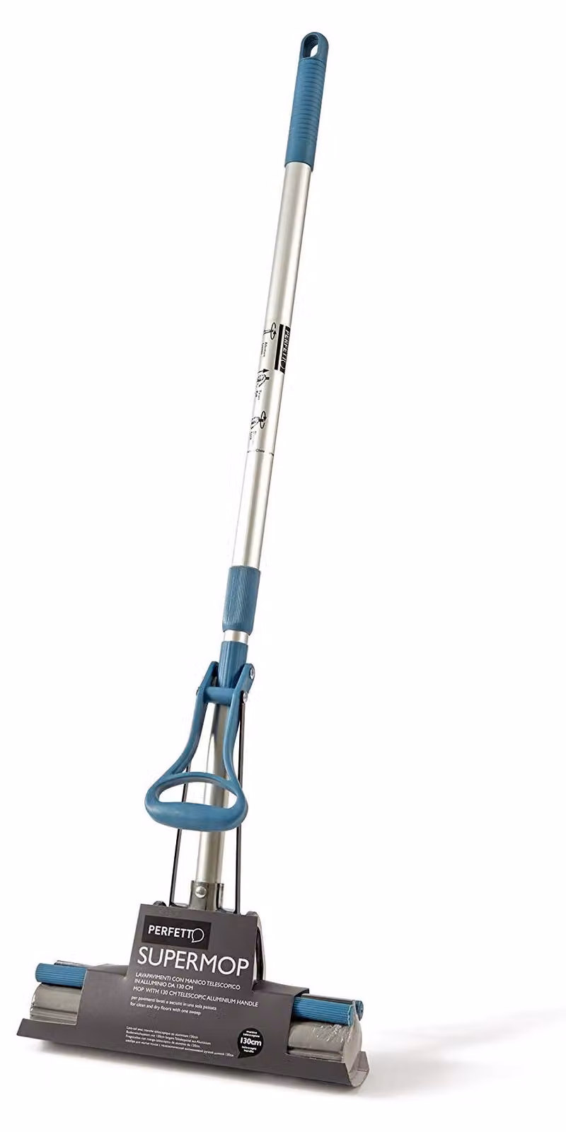 Spazzolone per pavimenti con manico telescopico da 130 cm, in alluminio, disponibile in diversi colori