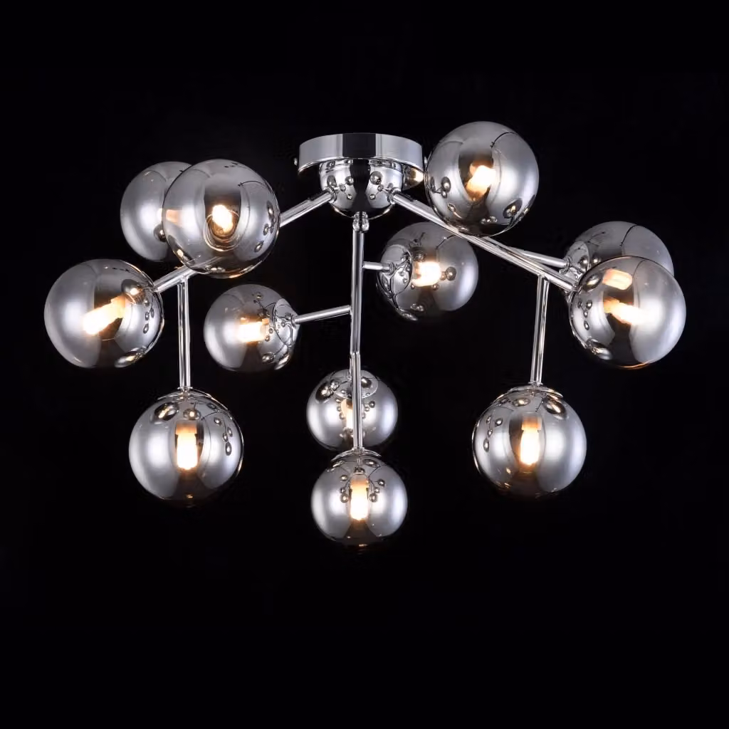 Plafoniera Moderna Dallas GIORDANOSHOP in Metallo Cromo e Vetro Trasparente L: 28 cm, P: 17,5 cm, H: 12 cm – 2