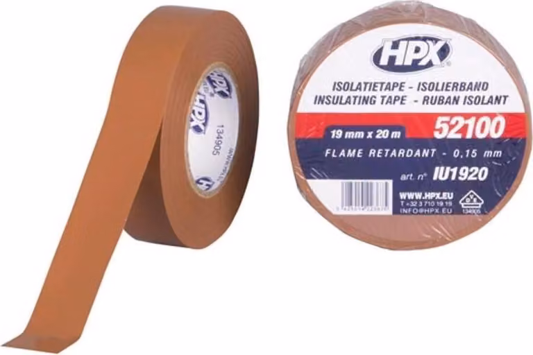 Nastro isolante in PVC HPX VDE - marrone 19 mm x 20 m