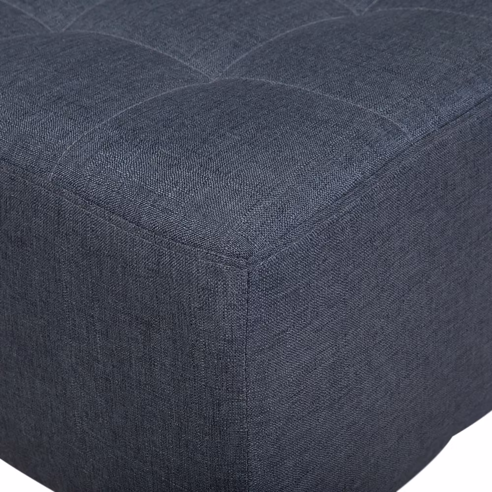 Pouf ottomana moderno BELIANI in tessuto grigio con struttura in legno e gambe in legno, L: 80 cm, P: 36 cm, H: 36 cm – 2