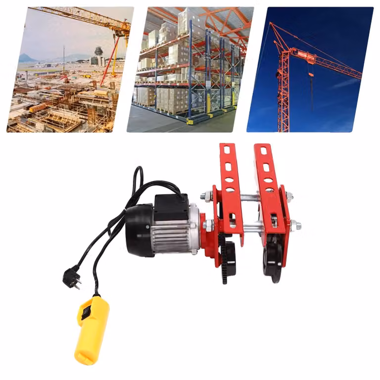 Verricelli elettrici, capacità di sollevamento 1 tonnellata, potenza 370W, tensione 220V, velocità di movimento 10 m/min, dimensioni del prodotto 36,5 x 36 x 18 cm