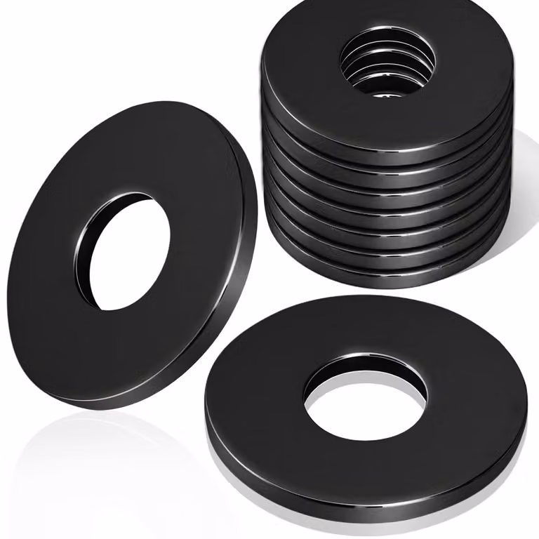 Anelli M5 x 15 mm, spessore 1,2 mm, confezione da 40 pezzi, in acciaio inossidabile, colore nero, per costruzioni