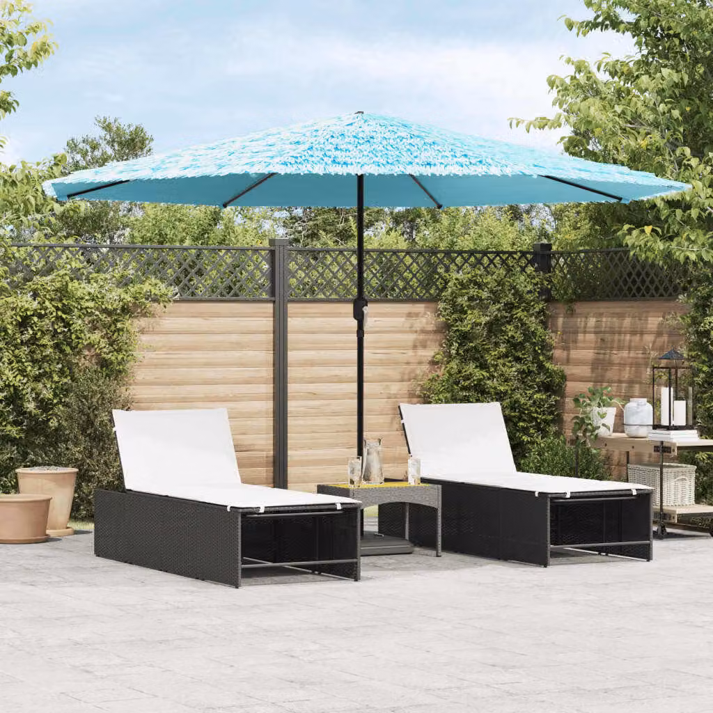 Maison Exclusive - Ombrellone con palo in acciaio, colore blu, dimensioni 388x388x248 cm