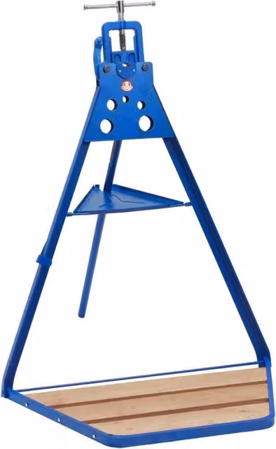 Cavalletto Portatile Idraulico Ariex da 4 Pollici con Morsa da Banco e Altezza Regolabile, Blu
