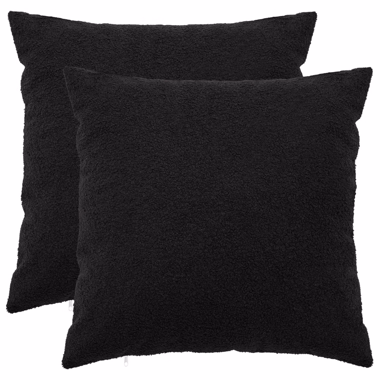 Set di 2 federe vidaXL HEERLEN nere in tessuto bouclé, L 55 cm x P 55 cm