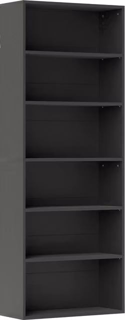 Libreria scaffale contenitore HOMCOM con 6 livelli e mensole regolabili, nero, L: 60 cm, P: 24 cm, H: 158,5 cm